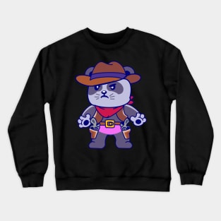 Hand Drawn Panda Boy With The Guns Crewneck Sweatshirt